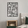 Wallity Faces 2 - Escultura de Pared de Metal Negra